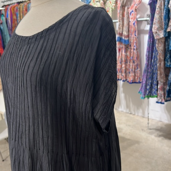 Black tissue linen dress - Picture 4 of 5